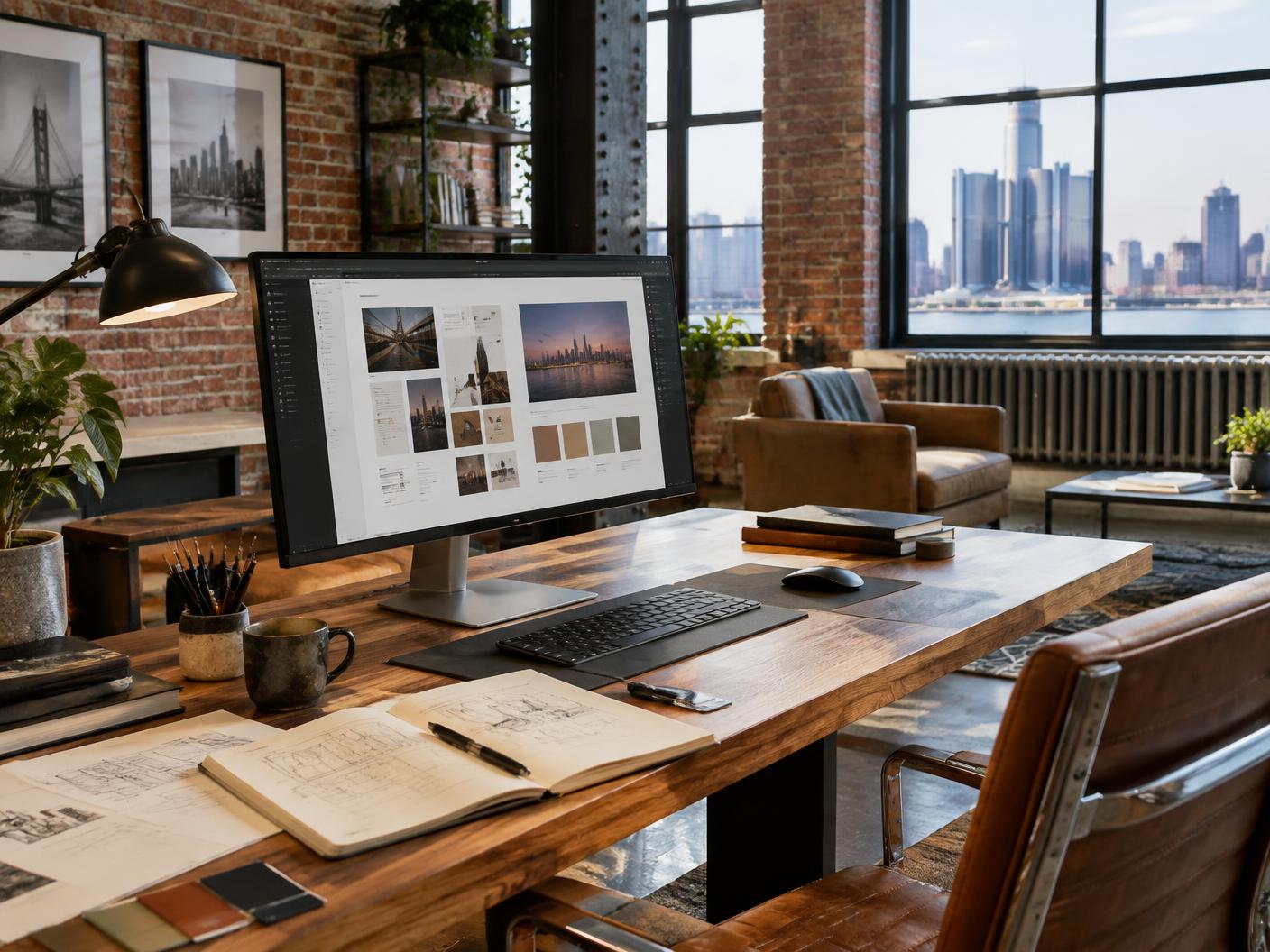 Detroit web design studio workspace
