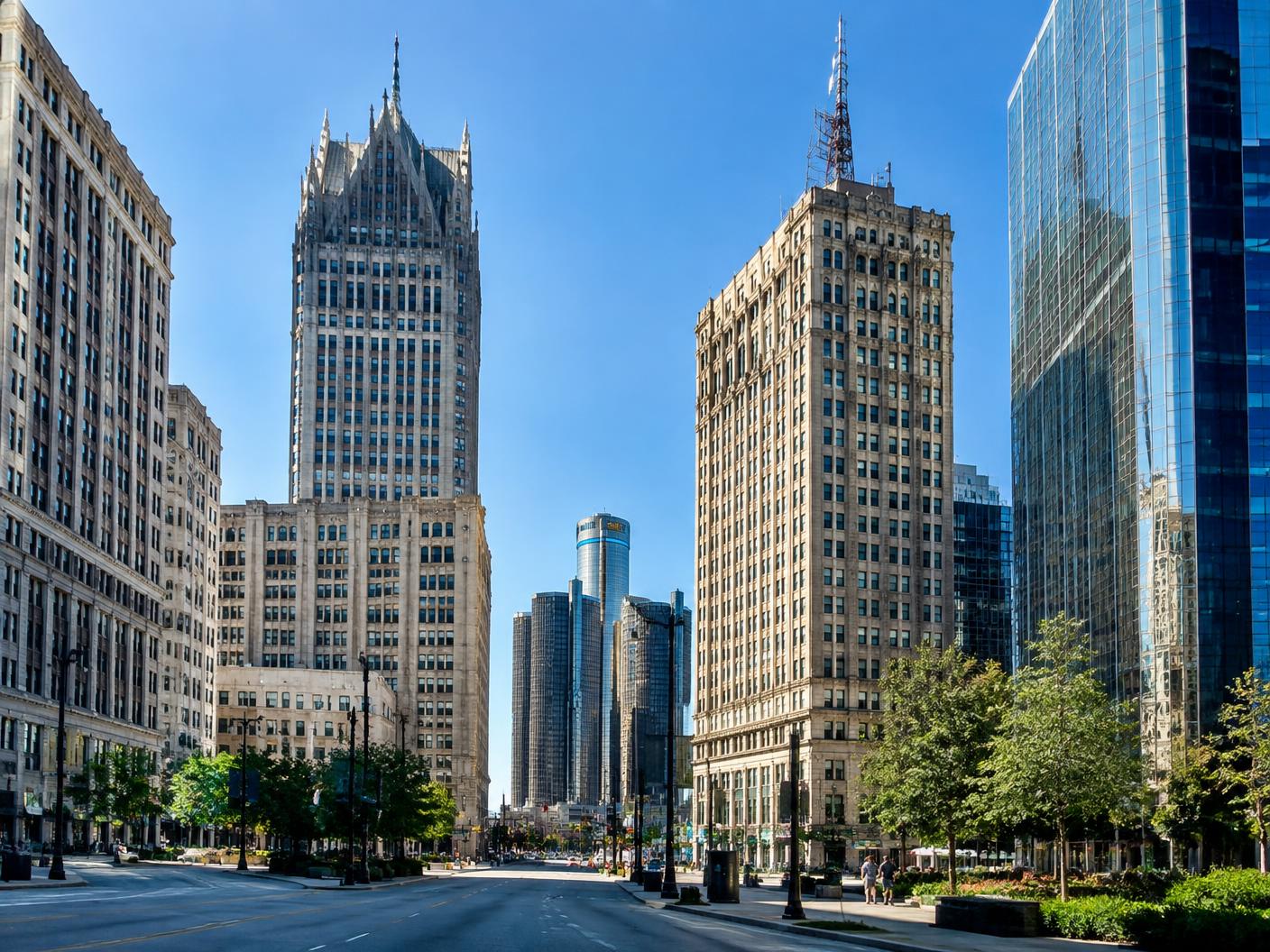 Downtown Detroit architecture